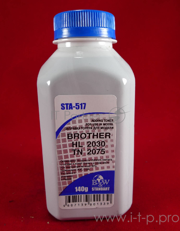 Тонер Brother TN 2075/85/2135/75 HL 2030/35/40/75/2140/50/70 (фл. 140г) B&W Standart фас. Россия