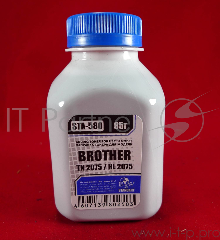 Тонер Brother TN 2075/85/2135/75 HL 2030/35/40/75/2140/50/70 (фл. 85г) B&W Standart фас. Россия