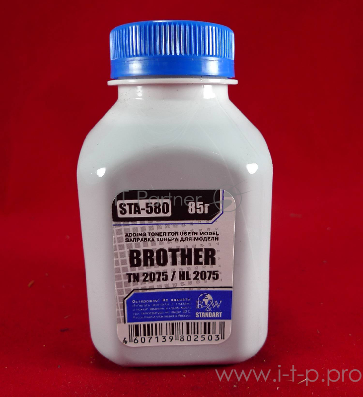 Тонер Brother TN 2075/85/2135/75 HL 2030/35/40/75/2140/50/70 (фл. 85г) B&W Standart фас. Россия