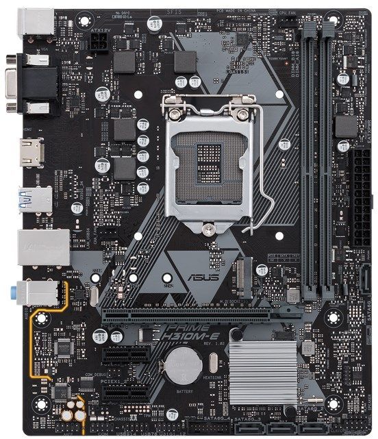 Материнская плата ASUS PRIME H310M-E, LGA1151, H310, 2*DDR4, D-Sub+HDMI, SATA3, Audio, Gb LAN, USB 3.1*4, USB 2.0*6, C