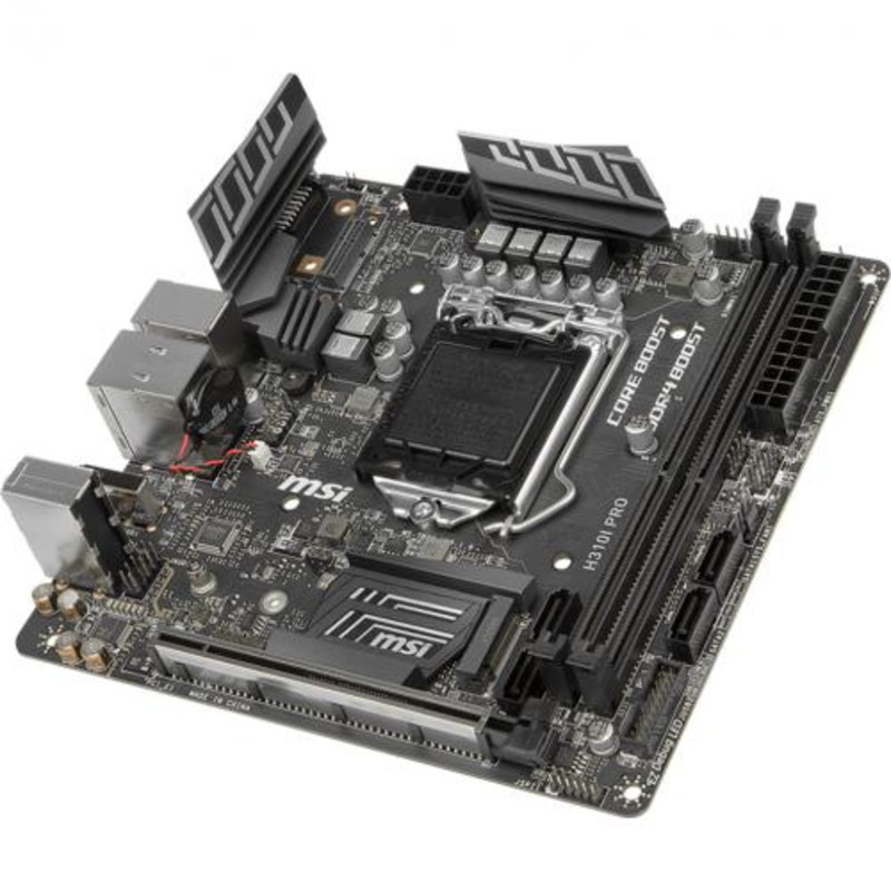Мат. плата MSI H310I PRO S1151, H310, 2xDDR4, PCI-Ex16, DVI, DP, SATA III, M.2, GB Lan, USB3.1, min