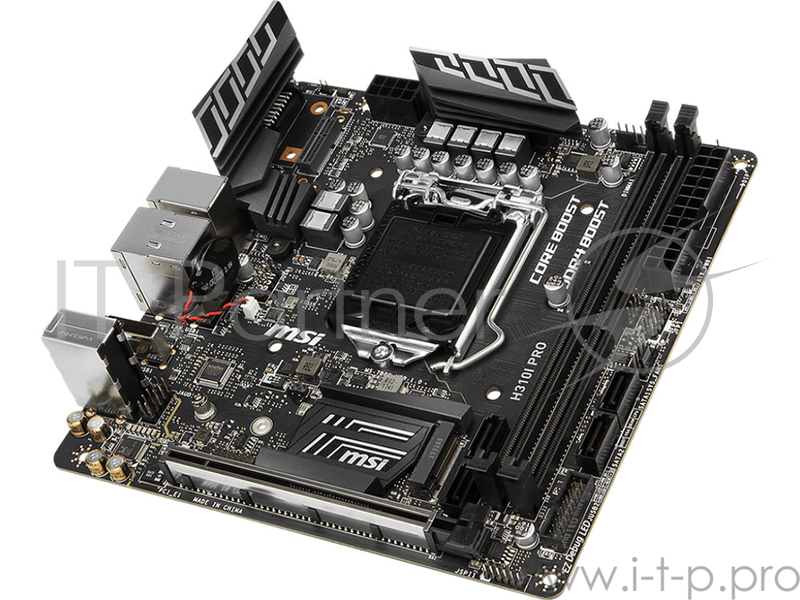 Мат. плата MSI H310I PRO S1151, H310, 2xDDR4, PCI-Ex16, DVI, DP, SATA III, M.2, GB Lan, USB3.1, min