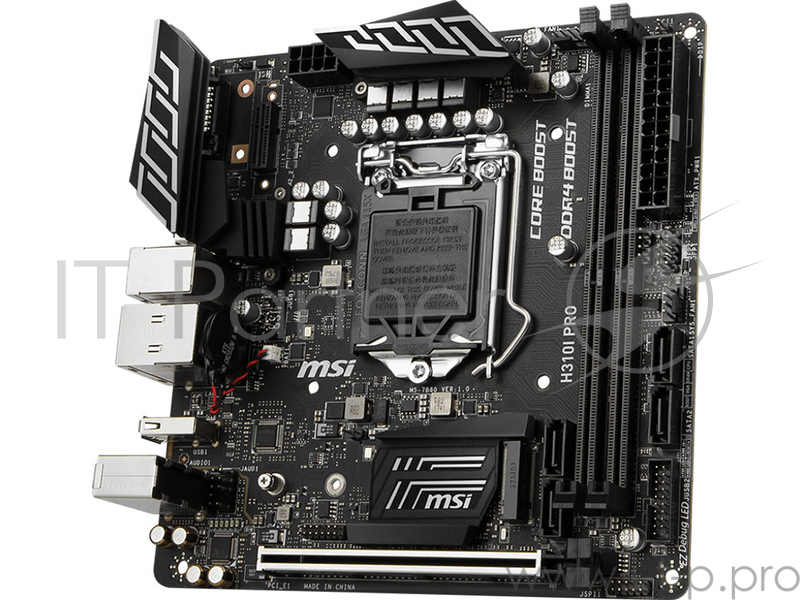 Мат. плата MSI H310I PRO S1151, H310, 2xDDR4, PCI-Ex16, DVI, DP, SATA III, M.2, GB Lan, USB3.1, min