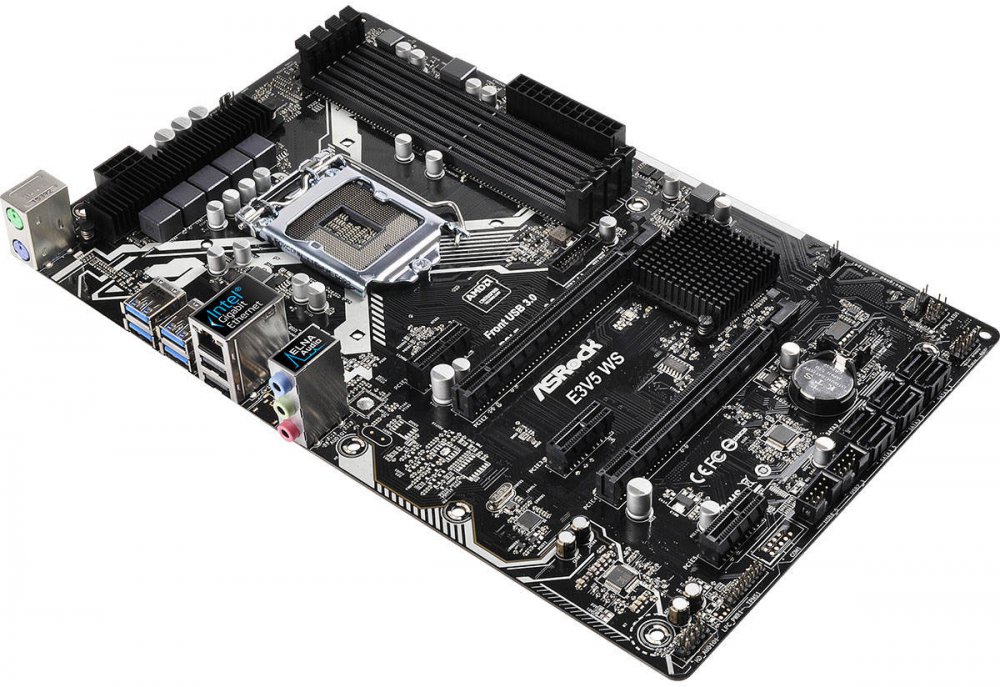 Материнская плата ASROCK E3V5 WS LGA 1151, Intel C232, 4xDDR-4, 2xPCI-E, 7.1CH, 1000 Мбит/с, USB3.0 ATX RTL