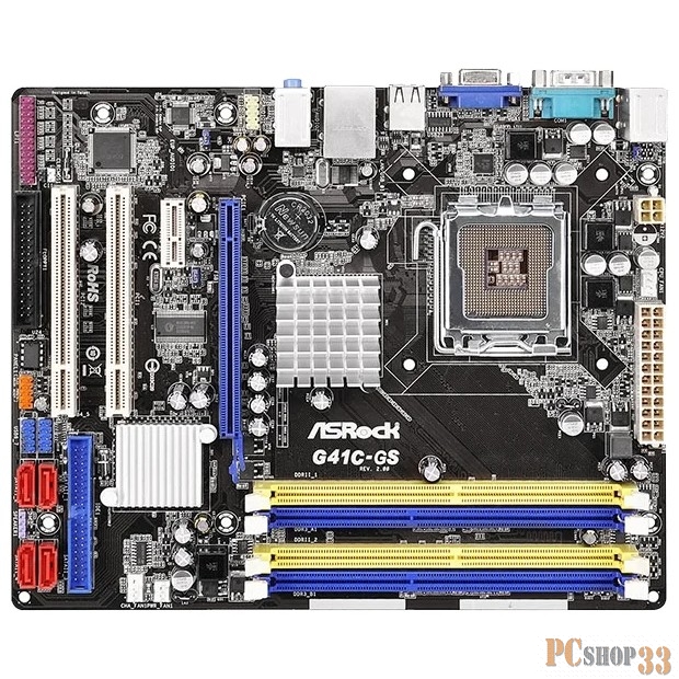 Материнская плата ASRock G41C-GS R2.0, S775, Intel® G41+ ICH7, RTL