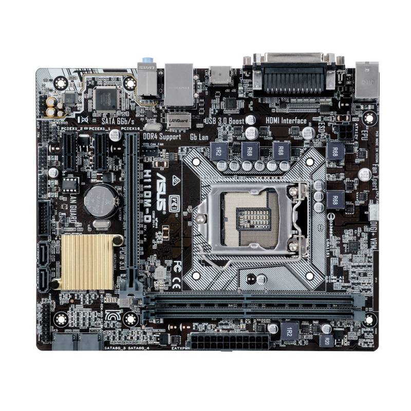 Материнская плата ASUS H110M-D LGA 1151, Intel H110, 2xDDR-4, 7.1CH, 1000 Мбит/с, USB3.0, D-Sub, HDMI, COM, LPT, mATX RTL