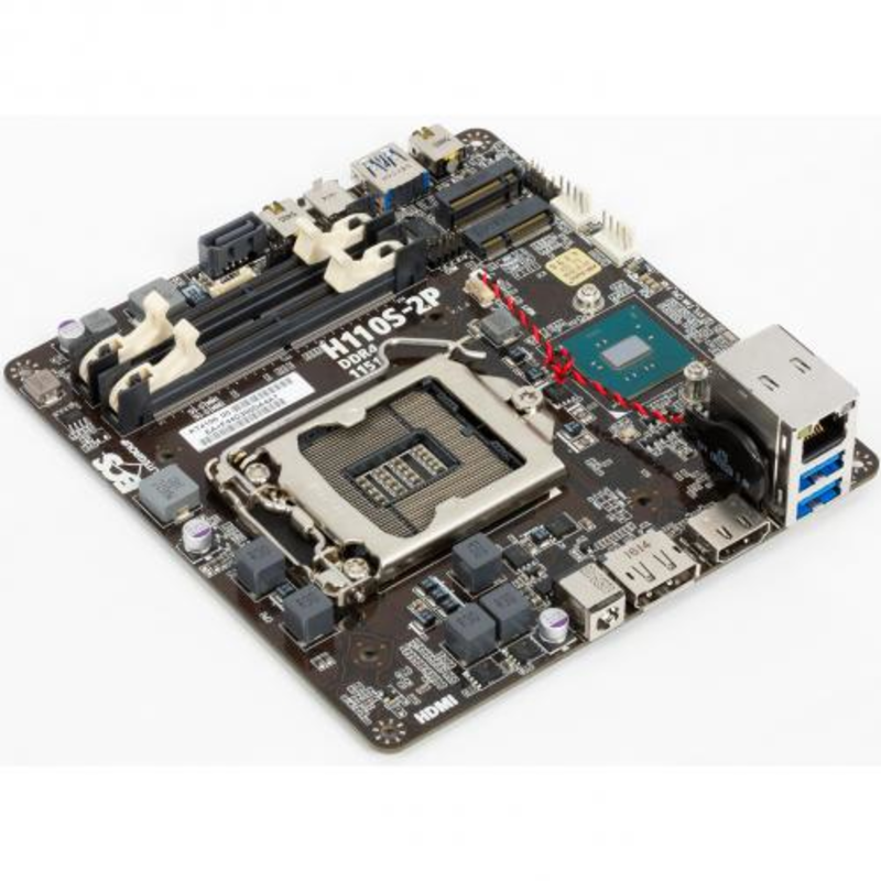 Материнская плата EliteGroup H110S-2P, Socket 1151, Intel®H110, 2xDDR4-2133 SO-DIMM, HDMI+DP, 1xSATA3, 2xM.2, 2 Ch Audio