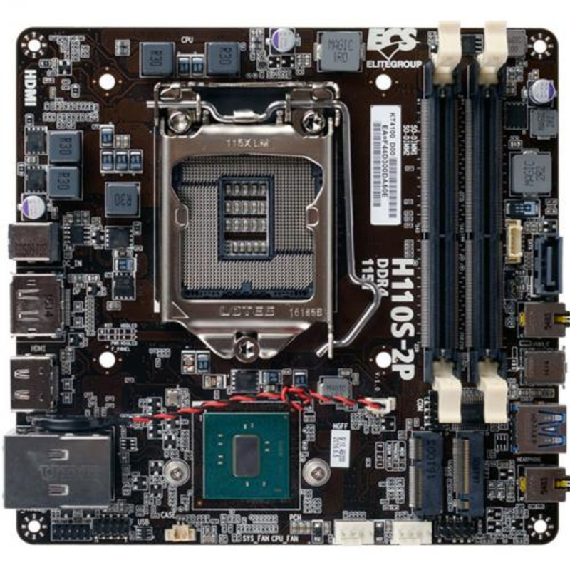 Материнская плата EliteGroup H110S-2P, Socket 1151, Intel®H110, 2xDDR4-2133 SO-DIMM, HDMI+DP, 1xSATA3, 2xM.2, 2 Ch Audio
