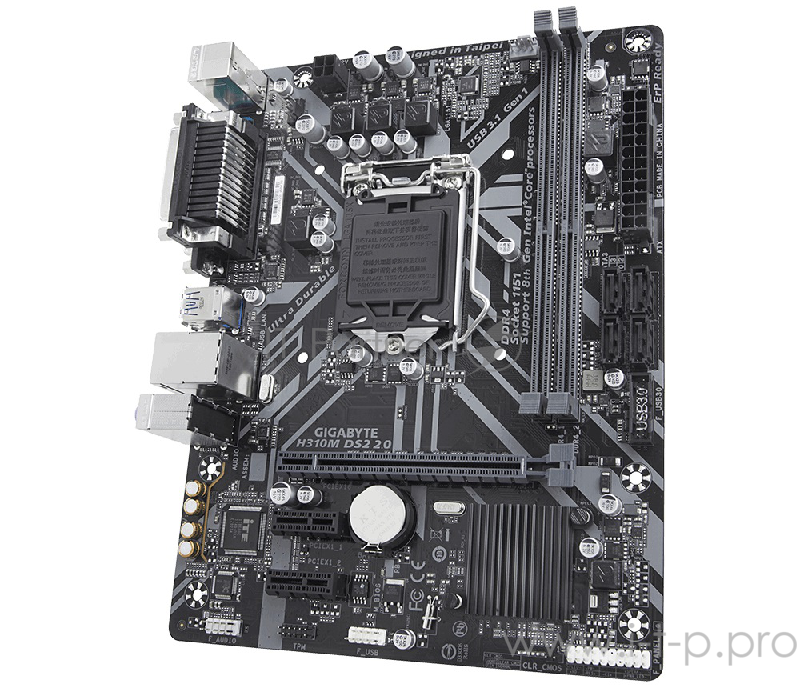 Материнская плата Gigabyte H310M DS2 2.0 Soc-1151v2 Intel H310C 2xDDR4 mATX AC`97 8ch(7.1) GbLAN+VGA