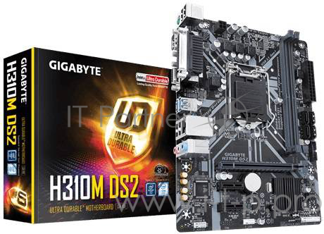 Материнская плата Gigabyte H310M DS2 2.0 Soc-1151v2 Intel H310C 2xDDR4 mATX AC`97 8ch(7.1) GbLAN+VGA