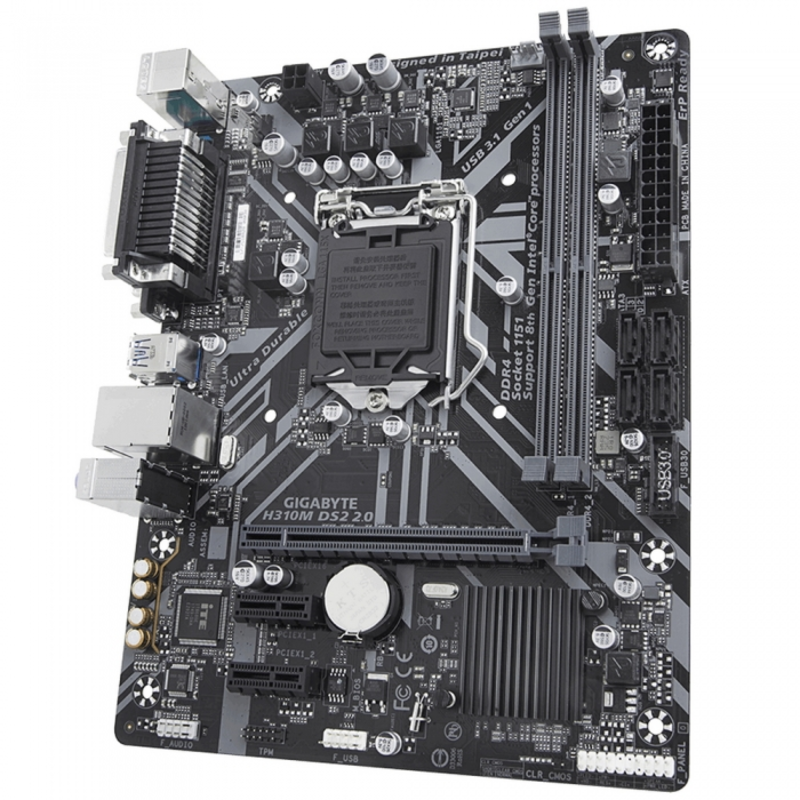 Материнская плата Gigabyte H310M DS2 2.0 Soc-1151v2 Intel H310C 2xDDR4 mATX AC`97 8ch(7.1) GbLAN+VGA
