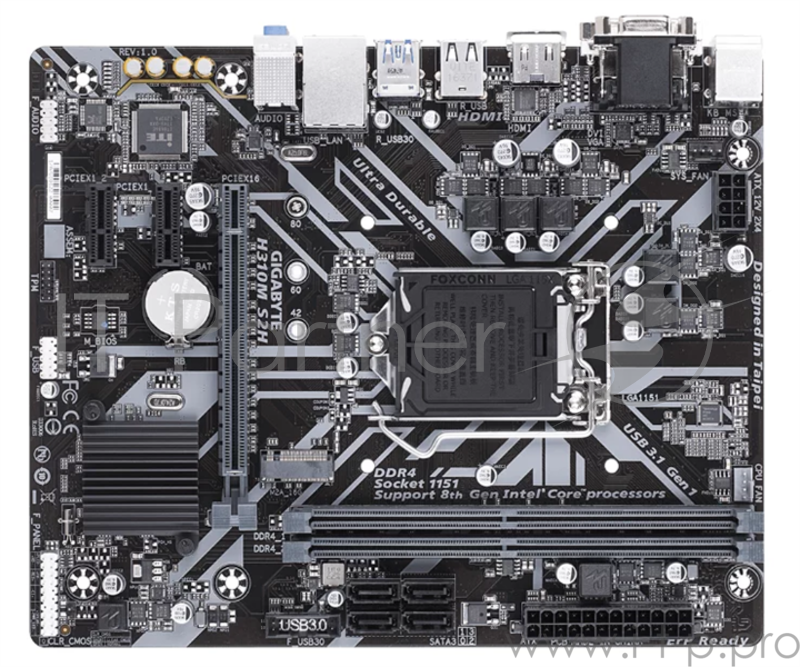 Материнская плата H310 S1151 MATX H310M S2H V1.1 GIGABYTE