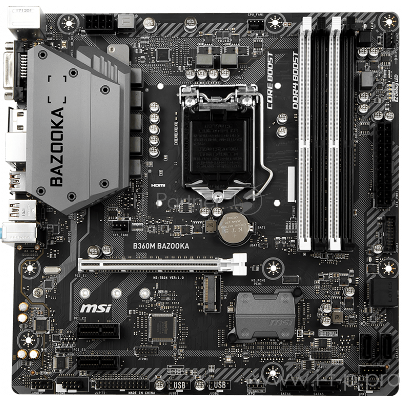 Материнская плата MSI B360M BAZOOKA, Socket 1151v2, RTL, {}