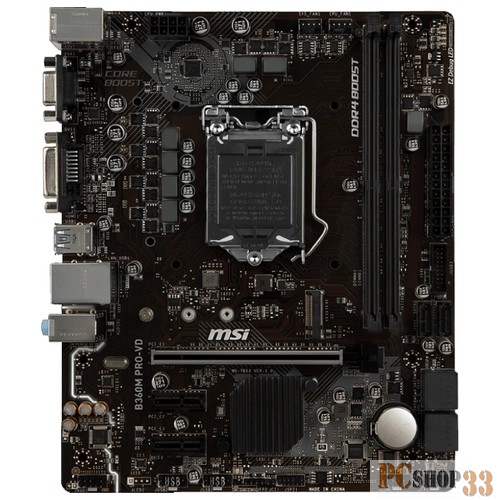 Материнская плата MSI B360M PRO-VD Socket 1151v2 Intel B360 2xDDR4 mATX AC`97 8ch(7.1) GbLAN+VGA+DVI