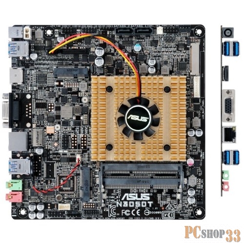 Материнская плата Asus N3050T + Celeron N3050 2xDDR3 SO-DIMM, Intel HD Graphics, 7.1CH, 1000 Мбит/с, USB3.0, D-Sub, HDMI, Thin Mini-ITX RTL