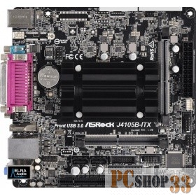 Материнская плата ASRock J4105B-ITX + Celeron J4105 onboard 2xDDR-4 SO-DIMM, Intel UHD Graphics 600, 7.1CH, 1000 Мбит/с, USB3.1, D-Sub, HDMI, Retail