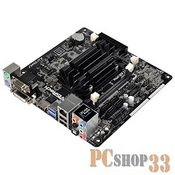 Материнская плата ASROCK J3455-ITX / Intel Quad-Core J3455 / 2xDDR3 (16GB) / D-SUB, DVI-D, HDMI / Mini-ITX / RTL