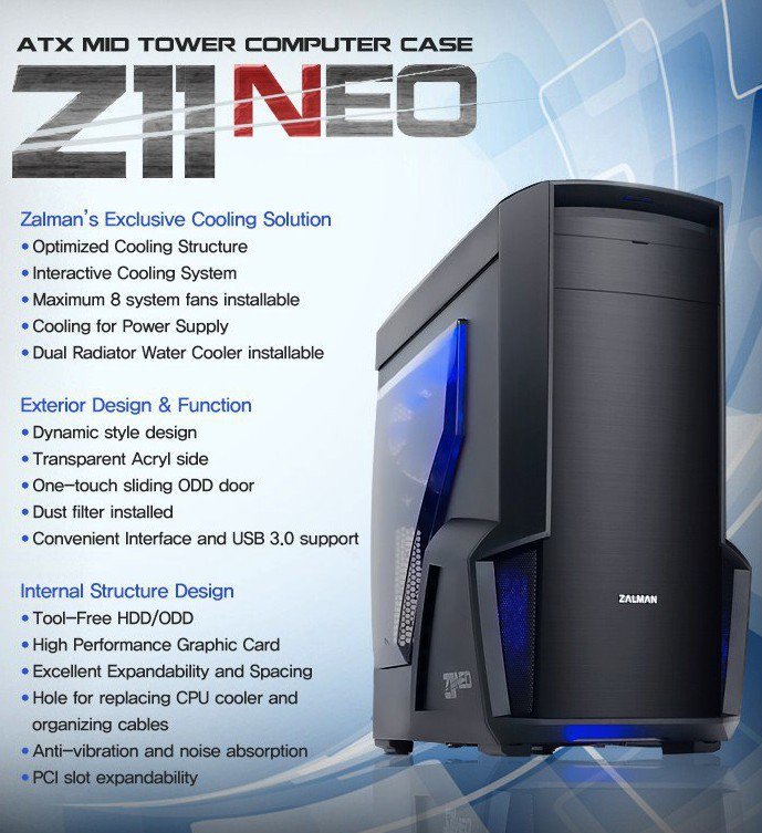 Корпус Zalman Z11 NEO Black wo PSU