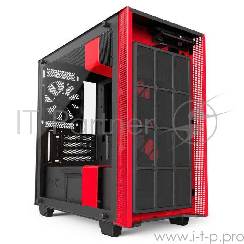 Корпус NZXT H400i Black/Red mATX, Mini-ITX, Mini-Tower, без БП, с окном, 2xUSB 3.1, Audio