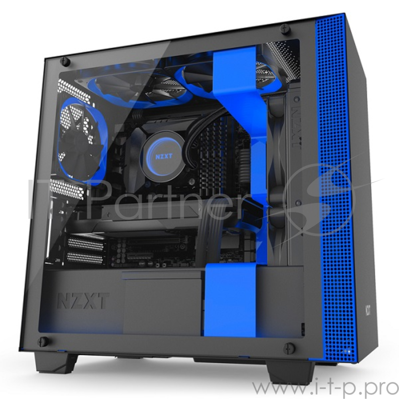 Корпус NZXT H400i Black/Blue mATX, Mini-ITX, Mini-Tower, без БП, с окном, 2xUSB 3.1, Audio