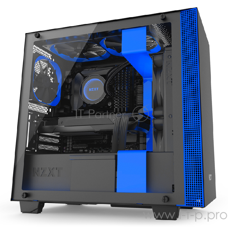 Корпус NZXT H400i Black/Blue mATX, Mini-ITX, Mini-Tower, без БП, с окном, 2xUSB 3.1, Audio