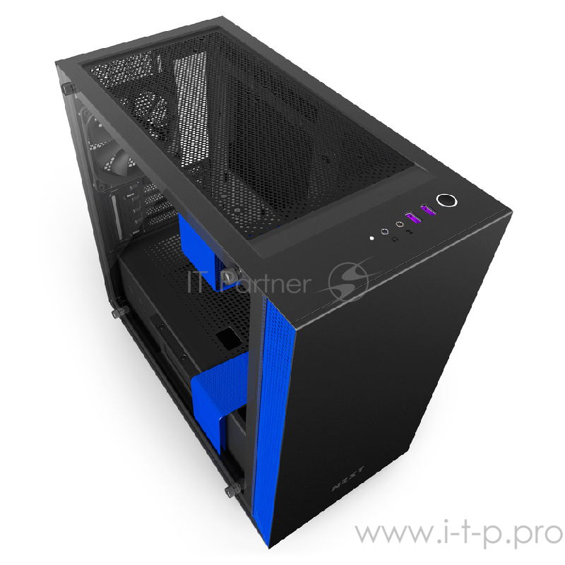 Корпус NZXT H400i Black/Blue mATX, Mini-ITX, Mini-Tower, без БП, с окном, 2xUSB 3.1, Audio