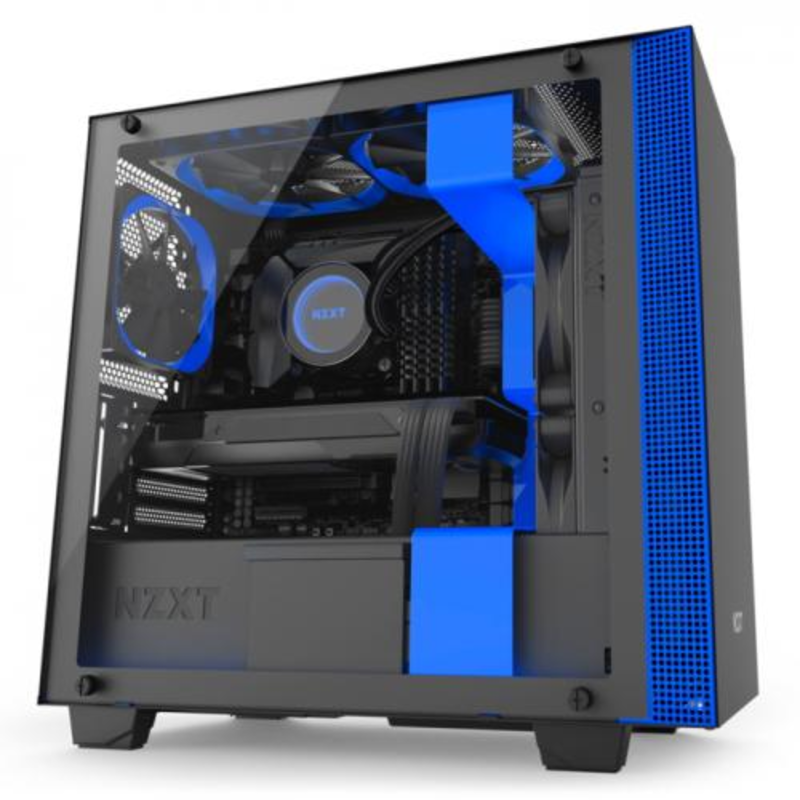 Корпус NZXT H400i Black/Blue mATX, Mini-ITX, Mini-Tower, без БП, с окном, 2xUSB 3.1, Audio