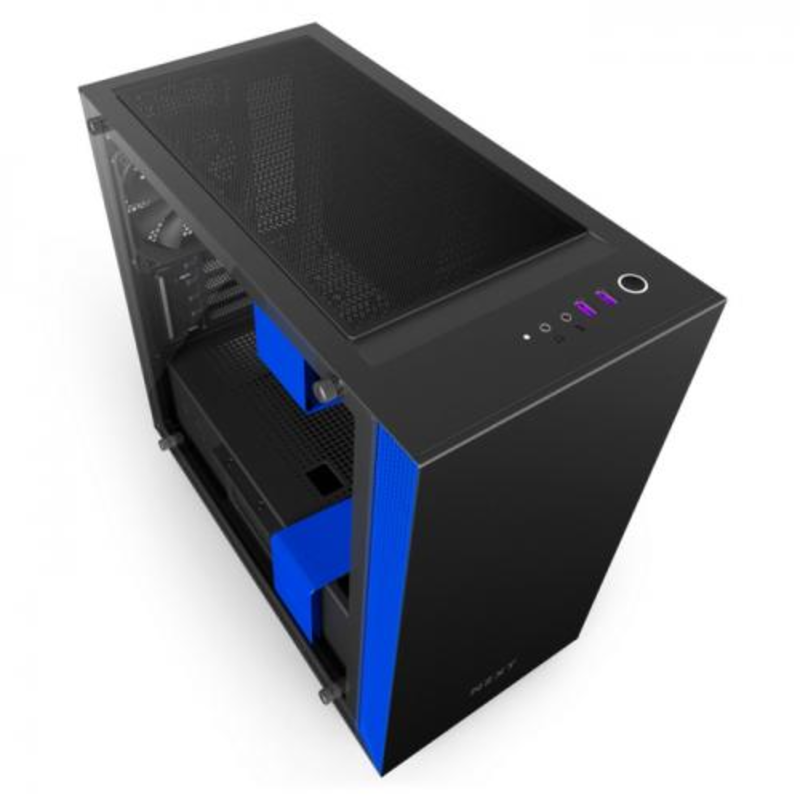 Корпус NZXT H400i Black/Blue mATX, Mini-ITX, Mini-Tower, без БП, с окном, 2xUSB 3.1, Audio
