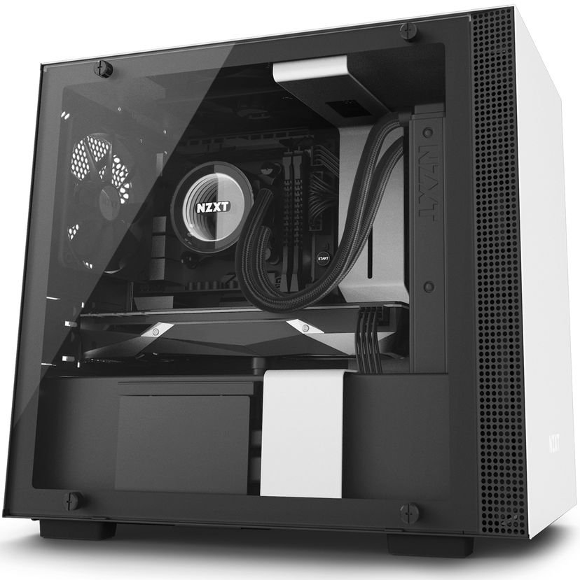Корпус NZXT H200i Matte White Mini-ITX, Midi-Tower, без БП, с окном, 2xUSB 3.0, Audio