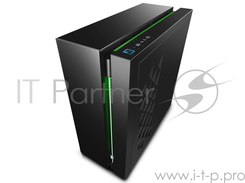 Корпус Deepcool ARK 90 без БП, большое боковое окно, черный, установлена система водяного охлажд