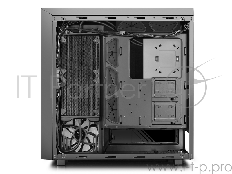 Корпус Deepcool ARK 90 без БП, большое боковое окно, черный, установлена система водяного охлажд