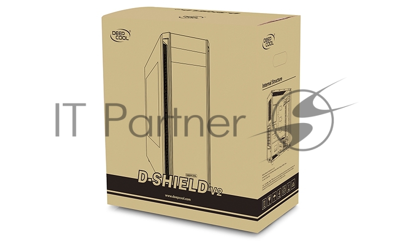 Корпус Deepcool D-SHIELD V2 без БП, боковое окно, черный, ATX