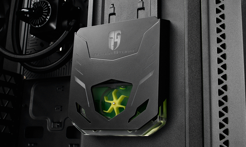 Корпус Deepcool BARONKASE LIQUID без БП, большое боковое окно, черный, установлена система водяного охлаждения с RGB подстветкой, ATX