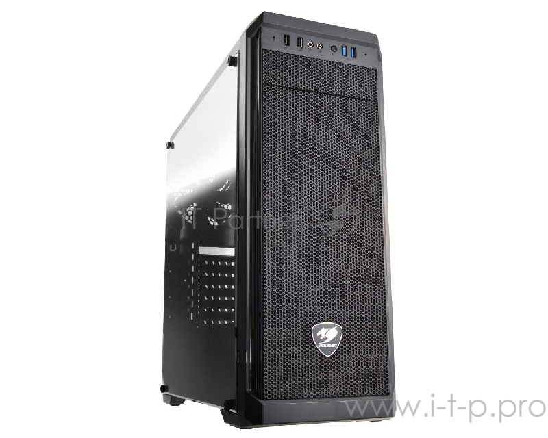 Корпус Cougar MX330-G, без БП, большое боковое окно из закалённого стекла, чёрный, ATX