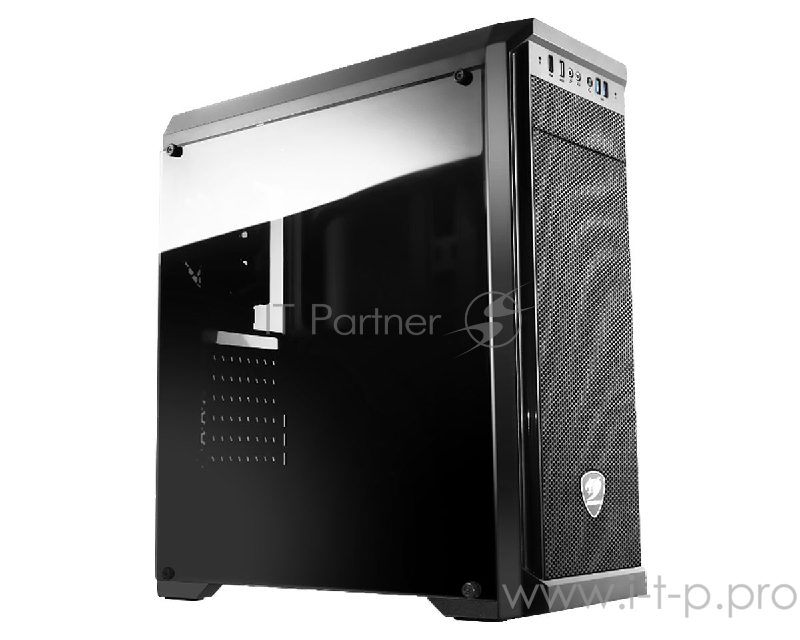 Корпус Cougar MX330-G, без БП, большое боковое окно из закалённого стекла, чёрный, ATX