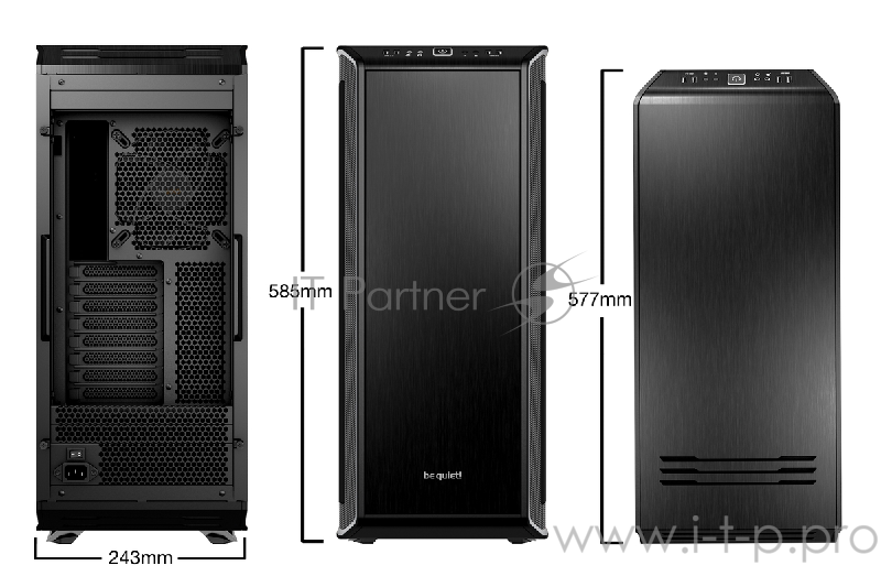 Корпус BE QUIET! Dark Base 900 Silver / E-ATX / 2x5.25, 7x3.5, 15x2.5 / black+silver / BG012