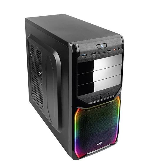 Корпус Aerocool V3X RGB черный без БП ATX 1x92mm 2xUSB2.0 1xUSB3.0 audio
