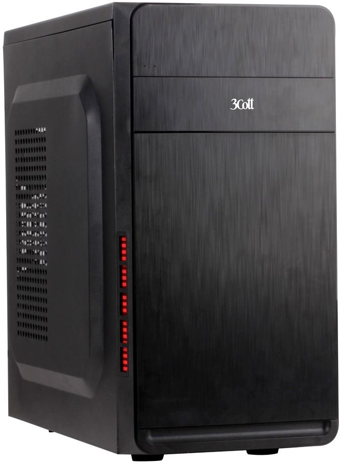 Корпус 3Cott 3C-MATX-R830, Black, mATX, блок питания 400 Вт, выходы USB 2.0x2, Audio+Mic, материал шасси класса A, SPCC толщиной 0.5mm