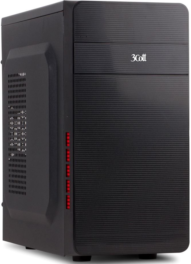 Корпус 3Cott 3C-MATX-R831, Black, mATX, блок питания 400 Вт, выходы USB 2.0x2, Audio+Mic, материал шасси класса A, SPCC толщиной 0.5mm