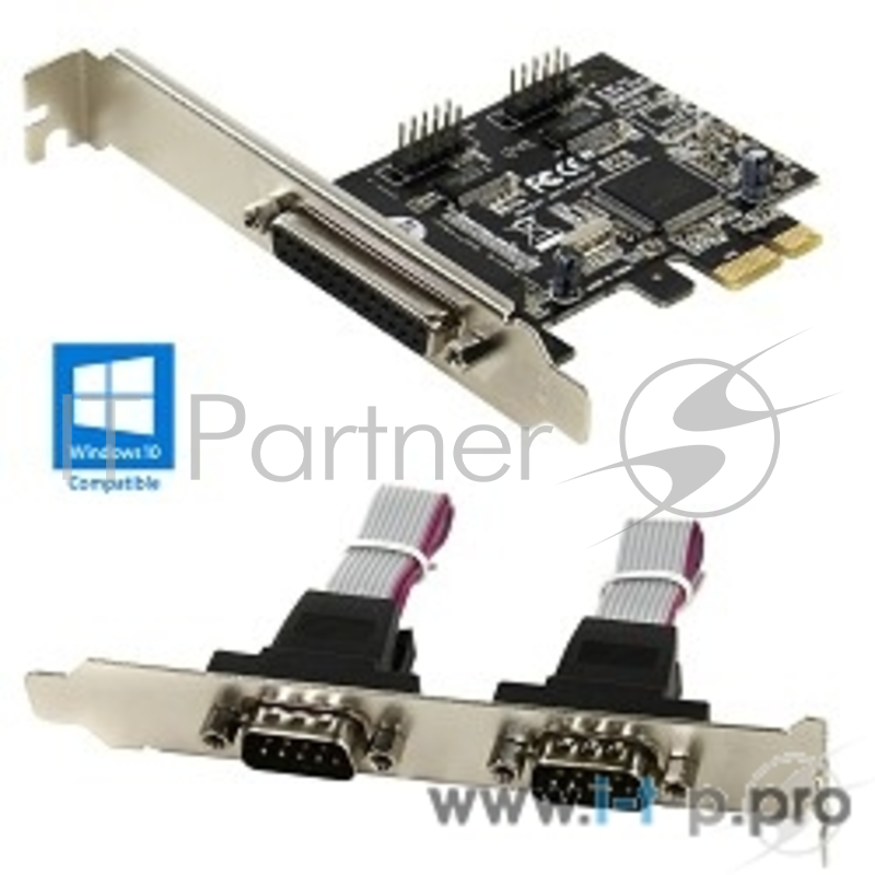 Контроллер ORIENT XWT-PE2S1PV2, PCI-E to COM 2-port + LPT 1-port (WCH CH382) oem