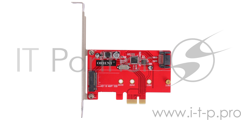 Контроллер ORIENT A1061S-M2, PCI-E v2.0 SATA 3.0 6 Gb/s, 2int port: M.2(NGFF)+SATA, поддержка HDD до