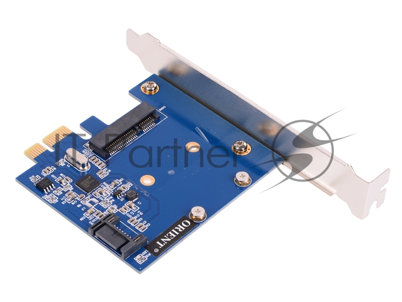Контроллер ORIENT A1061S-MS, PCI-E v2.0 SATA 3.0 6 Gb/s, 2int port: mSATA+SATA, поддержка HDD до 6TB