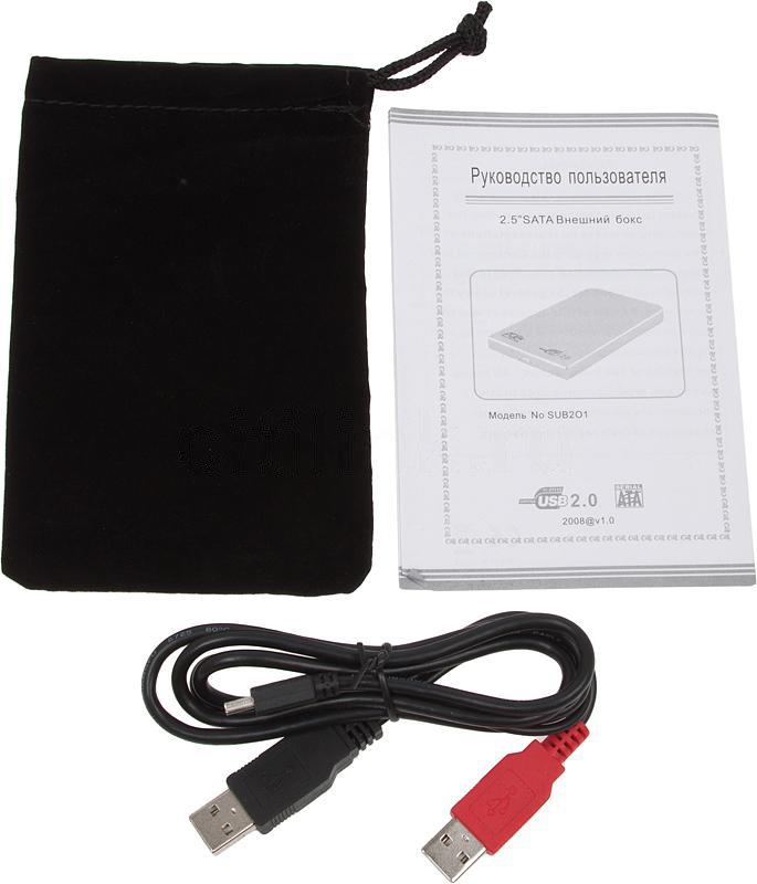 Внешний корпус для HDD AgeStar SUB201 SATA алюминий черный 2.5