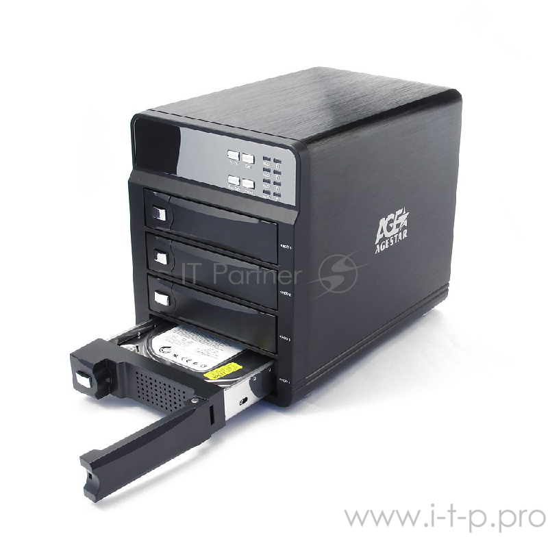 Внешний корпус для HDD AgeStar 3C4B3A1 SATA II алюминий черный LCD 3.5
