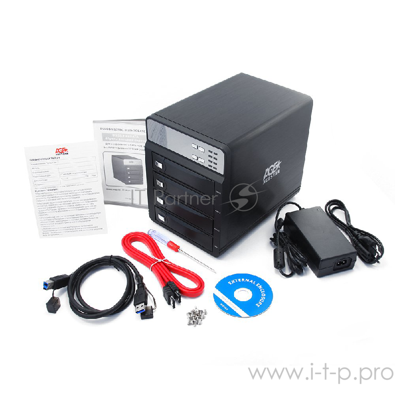 Внешний корпус для HDD AgeStar 3C4B3A1 SATA II алюминий черный LCD 3.5