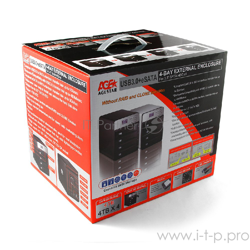 Внешний корпус для HDD AgeStar 3C4B3A1 SATA II алюминий черный LCD 3.5