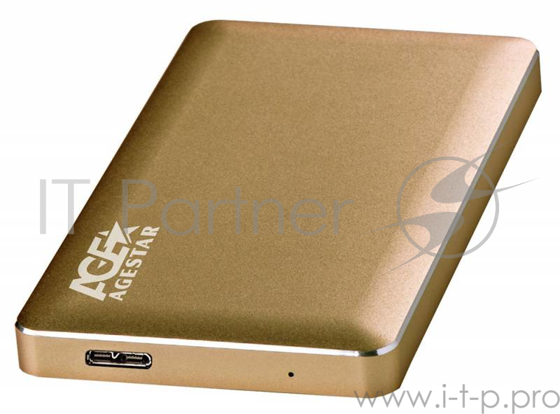 Внешний корпус для HDD AgeStar 3UB2A16 SATA алюминий золотистый 2.5