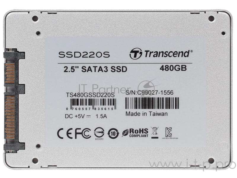 Накопитель SSD Transcend SATA III 2.5 480GB SSD220S (Read 550Mb/s Write 450mb/s SATAIII TS480G