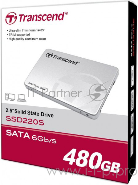 Накопитель SSD Transcend SATA III 2.5 480GB SSD220S (Read 550Mb/s Write 450mb/s SATAIII TS480G