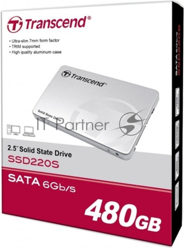 Накопитель SSD Transcend SATA III 2.5 480GB SSD220S (Read 550Mb/s Write 450mb/s SATAIII TS480G